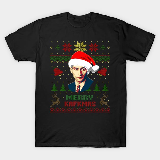 Franz Kafka Funny Merry Christmas Kafkmas T-Shirt by Nerd_art